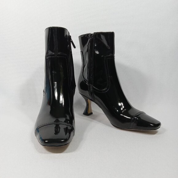 SAM EDELMAN Livia Black Patent Faux Leather Bootie Women's Size 5.5 - Picture 3 of 16